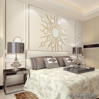 Vlies Fototapete Wandtapete Wandbilder Beige Quadratische Spiegeldekoration 1920