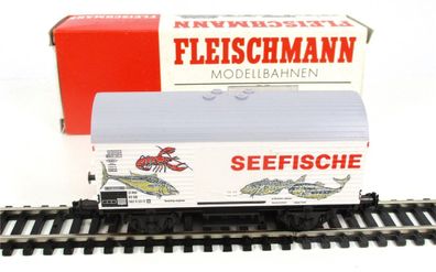 Spur H0 Fleischmann 5042 Gedeckter Güterwagen Seefische OVP (3385k)