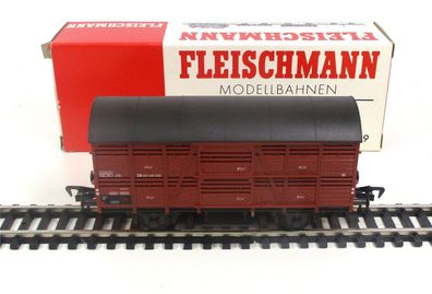 Spur H0 Fleischmann 5029 Kleinviehwagen braun OVP (3379k)