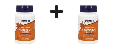 2 x Now Foods Vitamin D3 2000IU (120)