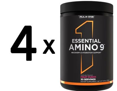 4 x Rule One Essential Amino 9, Fruit Punch - 330g