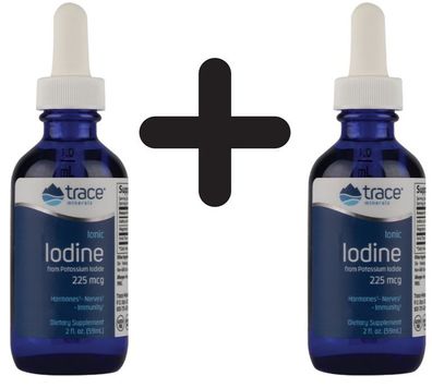 2 x Trace Minerals Ionic Iodine, 225mcg - 59 ml