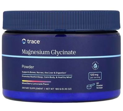 Magnesium Glycinate Powder, Mixed Berry Lemonade - 180g