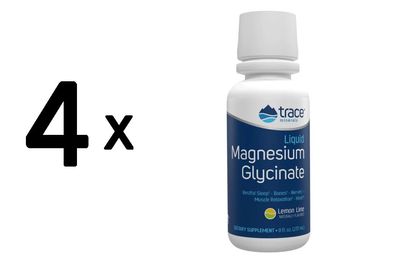 4 x Trace Minerals Liquid Magnesium Glycinate, Lemon Lime - 237 ml