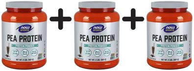 3 x NOW Foods Pea Protein, Vanilla Toffee - 907g