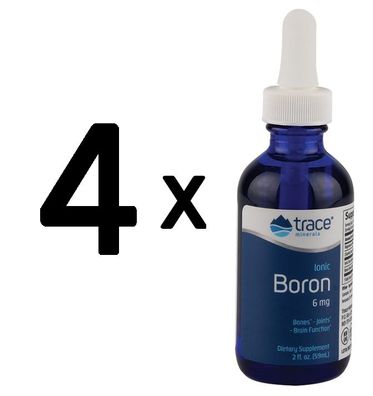 4 x Trace Minerals Ionic Boron, 6mg - 59 ml