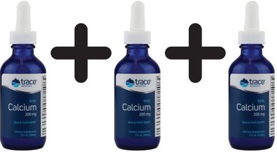 3 x Trace Minerals Ionic Calcium, 200mg - 59 ml