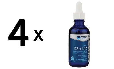 4 x Trace Minerals Ionic D3 + K2 - 59 ml