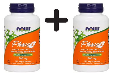 2 x NOW Foods Phase 2, 500mg - 120 vcaps