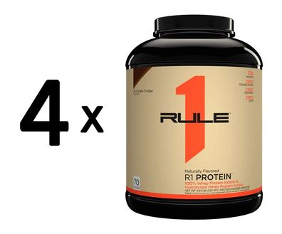 4 x Rule One R1 Protein Naturally Flavored, Chocolate Fudge - 2240g