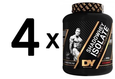 4 x Dorian Yates Shadowhey Isolate, Strawberry - 2000g