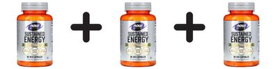 3 x NOW Foods Sustained Energy - 90 vcaps