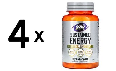 4 x NOW Foods Sustained Energy - 90 vcaps