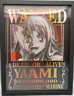 3D-Bild/Effekt-Flip-One Piece-Wanted-Nami-Tolle Farben-30x40cm-mit Rahmen