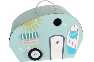 Vogelhaus Wohnwagen hellblau 26,5 x 15,5 x 17,5 cm Nistkasten Kleinvögel