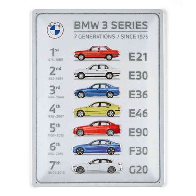 BMW 3er Serie Blechschild 20x30 cm Offizielles Metallschild Vintage Deko