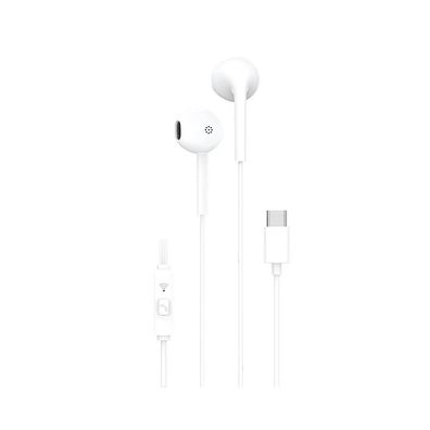 Headset / Kopfhörer mit Mikrofon Typ C PA-M13 weiß - In-Ear-Kopfhörer mit einem