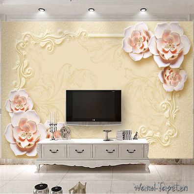 Vlies Fototapete Wandtapete Wandbilder Reliefmuster Schmuck Rose 1958