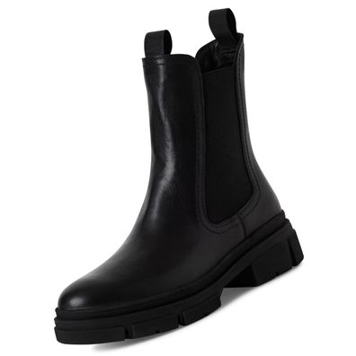 Tamaris Damen Leder Chelsea-Boots Schwarz 1-25901-41/003