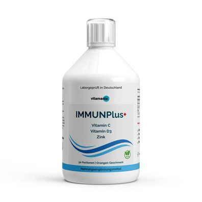 ImmunPLUS - Vital Shots mit Vitamin C, D3 und Zink - 500ml