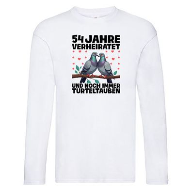 54 Jahre verheiratet | Turteltauben | Ehe | Ehepaar Long Sleeve Weiß