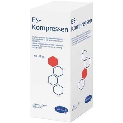 ES Kompressen 5x5cm unsteril 12fach (100 Stk.)