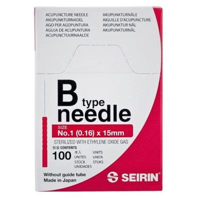 Seirin Akupunkturnadel B-Typ 0,16 x 15mm (100 Stk.) No.1