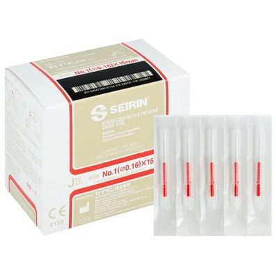 Seirin Akupunkturnadel J-type Needle 0,16 x 15mm (100 Stk.) No.1