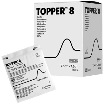 Topper 8 Kompresse steril 7,5x7,5cm (50 x 2 Stk.)
