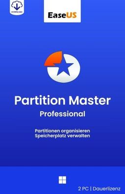 EaseUS Partition Master Professional 19 / Windows / 2 PC / Dauerlizenz / KEY (ESD)