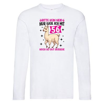 56. Geburtstag | 56 Jahre | Lama | gut aussehen Long Sleeve Weiß