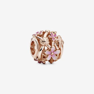 Bead - Rose - Charm offenes Pink Gänseblümchen