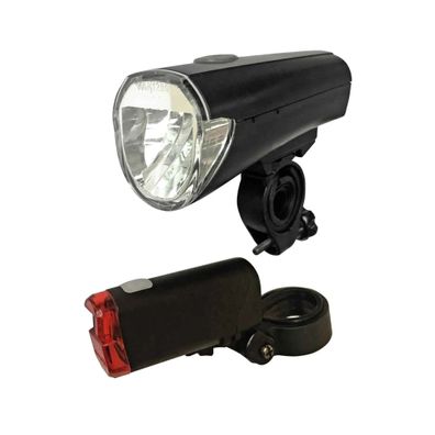 Fahrradlampen-Set mit hellem Front, & Rücklicht batteriebetrieben StVZO LX-2