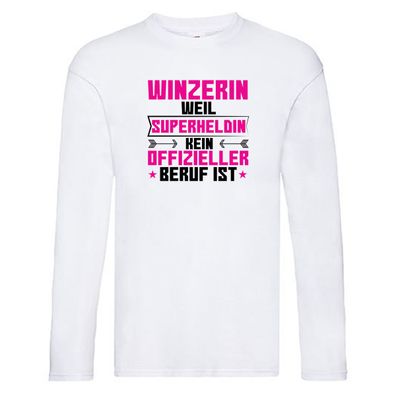 Superheldin Winzerin | Weinbauer | Wein Long Sleeve Weiß