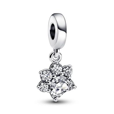 Bead - Silber - Charm Funkelnder Pfotenabdruck