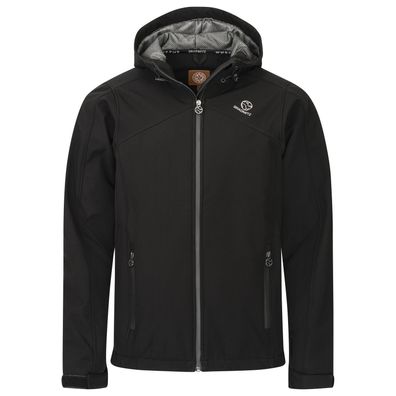 Gradnetz atmungsaktive Outdoor Softshelljacke mit Kapuze schwarz
