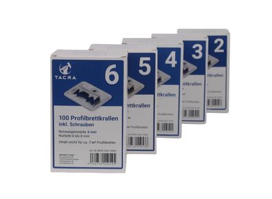100 TaCra Profilbrettkrallen inkl. Schrauben