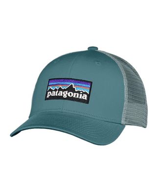 Patagonia Kids Snapback Trucker Cap p-6 logo: wetland blue