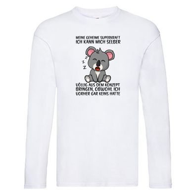 Geheime Superkraft | schlafender Bär | Superheld | Superman Long Sleeve Weiß