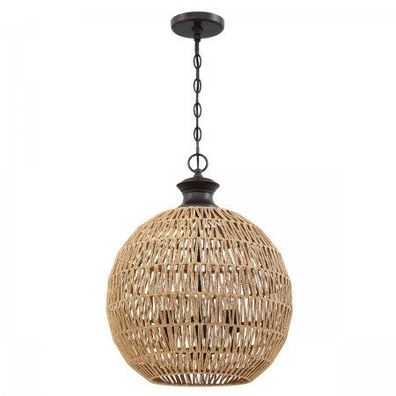 Elstead Lighting Casablanca Pendelleuchte 3-flammig Bronze Natur