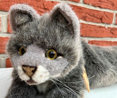 Kösen 4392 Katze Lucie liegend Grau Gestreift Plüschtier Stofftier 50cm NEU!