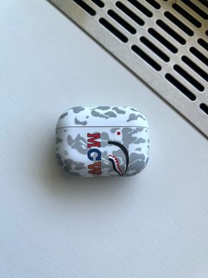 Airpod Case Shark Design Grau Generation 1,2 und Pro