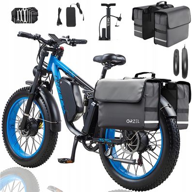 26"Elektrofahrrad ORZEL K17 2000W 25Ah 50km/h 120KM Doppelmotor Ölbremse