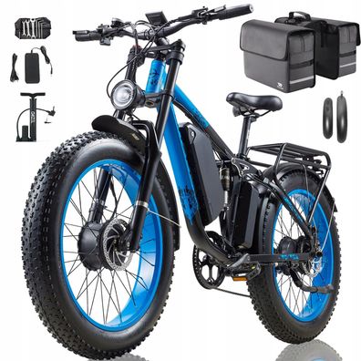 26"Elektrofahrrad ORZEL K17 2000W 25Ah 50km/h 120KM Doppelmotor Ölbremse