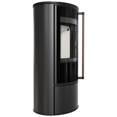 Freistehender Ofen KRATKI ERIK Ø150 5,5kW Griff aus exotischem Holz Jatoba