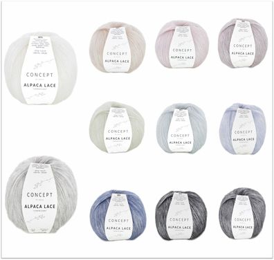 50g Katia Concept Alpaca Lace Fantasiegarn Wolle Stricken Häkeln GP 179,00€/1kg