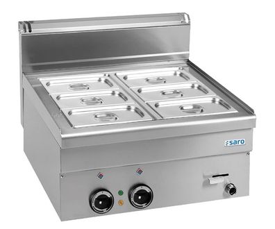 Saro Elektro-Bainmarie Modell EBM66 für 1/1 + 2x 1/4 GN-Behälter für 20 Liter