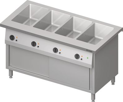 Stalgast Bain-Marie-Station Free Flow 4x GN11-Becken, mit Schiebetüren, 1465x750x8
