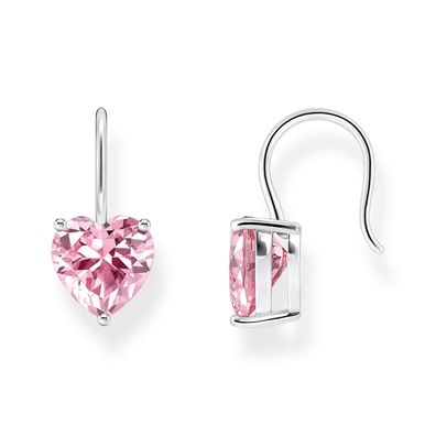 Thomas Sabo Schmuck Damen-Ohrringe mit pinkfarbenem Zirkonia-Herz Silber H2288-051-9