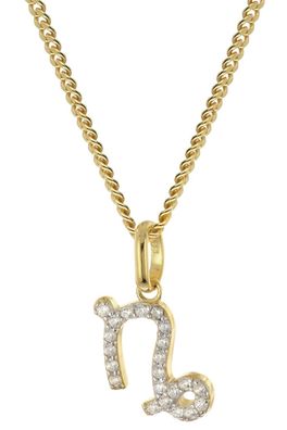 GLIZZ Schmuck Sternzeichen Steinbock Gold 333/8K an vergoldeter Silberkett GL8330-10